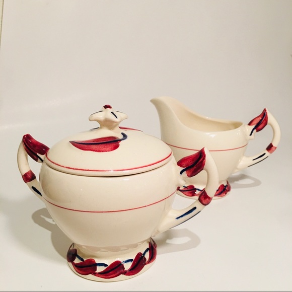 Vintage Vernon Kilns Calif. Monterey Covered Sugar and Creamer Set - Picture 2 of 7